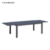 Extendable Powder Coated Aluminum Frame Slat Dining Table Weather Resistant Outdoor Commercial Furniture CT039