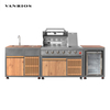 VANRIOS KC-15 100% Solid Aluminum Modular Outdoor Cooking Station with Grill And Refrigerator