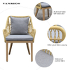 Low-Maintenance Olefin Rope Garden Dining Chair Heavy-Duty Aluminum Frame Cafe Patio Armchair MB4119