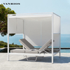 Weather-Resistant Powder-Coated Aluminum Sun Lounge Daybed with Waterproof Canopy