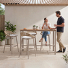 Commercial Aluminium Bar Height Outdoor Table Set Powder-Coated Slat Top Garden Furniture BT-07