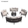 Modern Weatherproof Powder Coated Aluminum Frame Outdoor Garden Sofa Set Corner Couch Furniture GF2208
