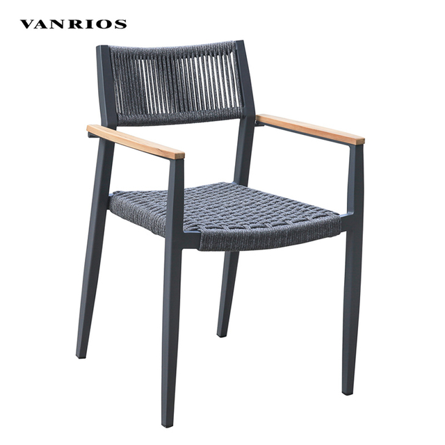 Weather-Resistant Garden Dining Chair Low-Maintenance Metal Patio Furniture MB4062