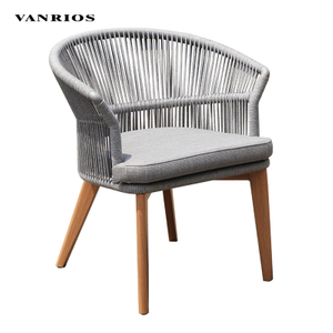 Commercial Powder-Coated Aluminum Outdoor Garden Patio Chair with Olefin Rope Backrest MB4114