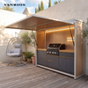 Manual Crank Shutter Outdoor Cooking BBQ Pod Heavy Duty Aluminum Frame Stainless Steel Storage Workstation shed-04