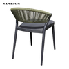 Weather-Resistant Woven Rope Outdoor Patio Chair with Powder-Coated Aluminum Frame VANRIOS MB4137
