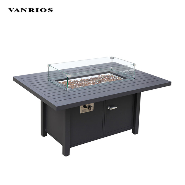 Heavy-Duty 400KG Capacity Commercial Aluminum Outdoor Fire Pit Table with Protective Cover