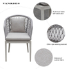 Corrosion-Resistant Outdoor Garden Dining Set with Wood-Look Aluminum Slatted Tabletop MB4079