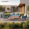 Contemporary Aluminum Outdoor Garden Sofa Coffee Table Set Weather Resistant Patio Conversation Furniture GF2216