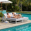 UV-Resistant Powder Coating Aluminum Lounge Daybed Quick Dry Foam Outdoor Sunbed DB-02