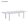 Extendable Powder Coated Aluminum Frame Slat Dining Table Weather Resistant Outdoor Commercial Furniture CT039
