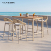 Commercial Aluminium Bar Height Outdoor Table Set Powder-Coated Slat Top Garden Furniture BT-07