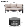 Modern Weatherproof Powder Coated Aluminum Frame Outdoor Garden Sofa Set Corner Couch Furniture GF2208