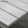 Modern Teak Wood Top Commercial Outdoor Dining Table Heavy-Duty Aluminum Frame Patio Furniture CT026