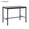 Weather-Resistant All-Aluminum Slat Bar Table for Commercial Outdoor Dining