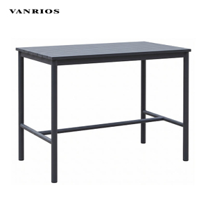 Weather-Resistant All-Aluminum Slat Bar Table for Commercial Outdoor Dining