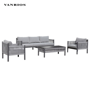 Corrosion-Resistant Powder-Coated Aluminum Sofa Set with Olefin Ropes SF3094