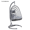 Compact Foldable Egg Shape Outdoor Swing Chair Low-Maintenance Iron Frame Hanging Chair with Stand HB-05