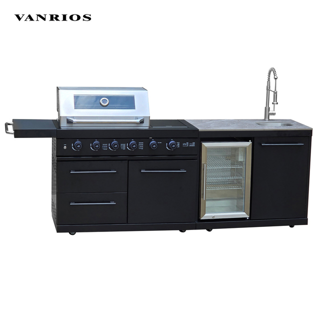 Multi Burner Stainless Steel Outdoor Kitchen Island BBQ Grill KC-25-411