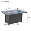 Rectangular Weather Resistant Aluminum Propane Gas Fire Pit Coffee Table for Outdoor Patio Garden CT055