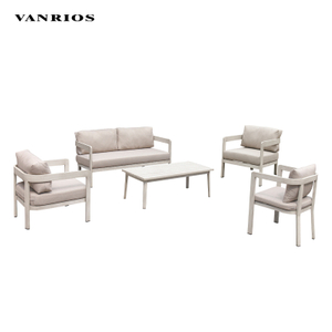UV-Resistant Powder Coated Aluminum Outdoor Sectional Sofa Set for Commercial Hotel Courtyards GF2224
